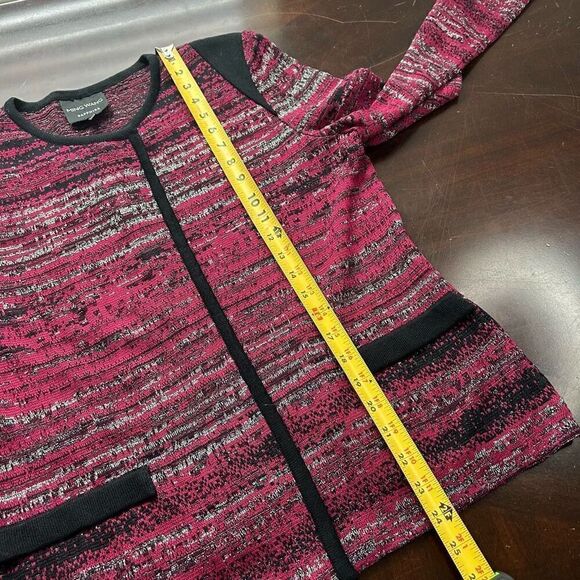 Ming Wang Sapphire Women’s Red Multicolor Button Crossover Blazer Size M - Picture 14 of 16